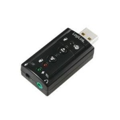 "LogiLink USB Soundcard Virtual 7.1 - High-Quality Sound Effects for Ultimate Audio Experience | USB 2.0 External Adapter (40527